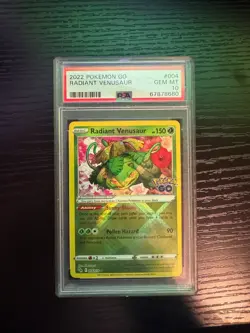 Radiant Venusaur 004/078 Pokemon GO Holo PSA Graded GEM MT 10 - Image 1