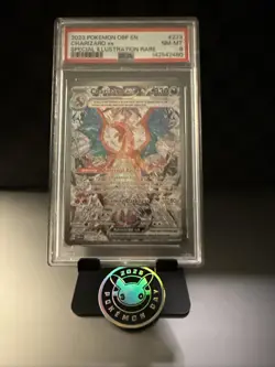2023 Pokemon OBF Charizard ex #223 SIR Obsidian Flames PSA 8 NM-MT - Image 1