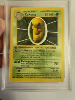 1999 Pokemon - 1st Edition Shadowless Kakuna Base Set 33/102 - PSA 9 Mint! WOTC - Image 3