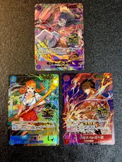 Luffy Op09-119 SEC Nami & Ace One Piece Card Game 3rd Anniversary set 2025 - Image 1