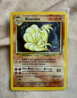 1999 Pokemon Vintage Ninetails Card Rare Base Set 12/102 Holo NM - Image 1