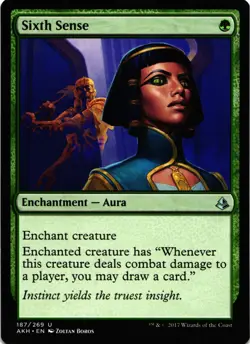 Magic the Gathering Amonkhet Sixth Sense Regular Uncommon Card - Image 1