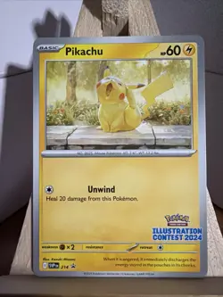 Pokemon Pikachu Promo 214 (Illustration Contest) SV: Scarlet & Violet Promo Card - Image 1