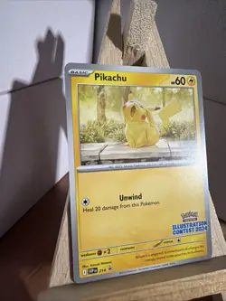 Pokemon Pikachu Promo 214 (Illustration Contest) SV: Scarlet & Violet Promo Card - Image 4
