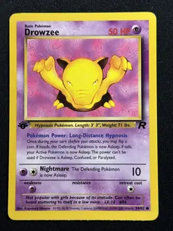 Drowzee 1st Edition Team Rocket 54/82 LP-NM Pokemon Card - Image 1