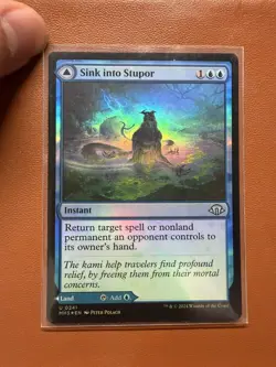MTG Rare MH3 Sink Into Stupor X Crackling Falls Foil Misprint Mint Condition - Image 1