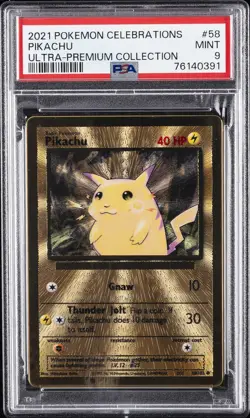 2021 POKEMON CELEBRATIONS ULTRA-PREM COLL #58 PIKACHU PSA 9 - Image 1
