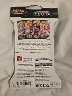 Pokemon SWSH02 Rebel Clash Sleeved Booster Pack - Image 2