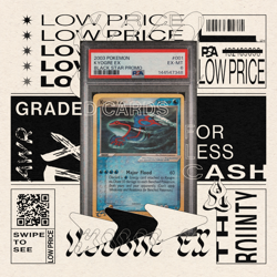 2003 Pokemon Black Star Promo 001 Kyogre ex PSA 6 Vintage eReader Non-Holo - Image 1