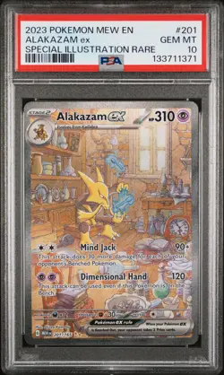 2023 POKEMON MEW EN-151 SPECIAL ILLUSTRATION RARE #201 ALAKAZAM EX PSA 10 - Image 1