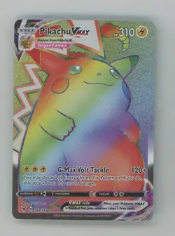 2020 Pokemon Sword & Shield Vivid Voltage Rainbow Secret #188 Pikachu VMAX - Image 1