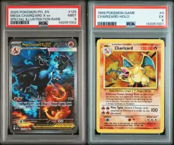 POKEMON CHARIZARD BASE SET PSA5 ILLUSTRATION RARE #125 MEGA CHARIZARD X EX PSA 9 - Image 1