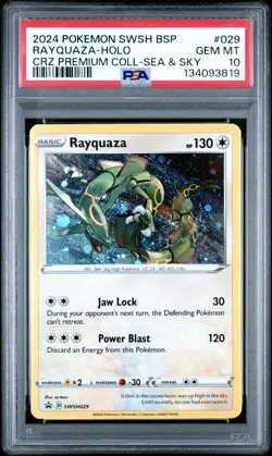 2024 POKEMON SWSH BLACK STAR PROMO #029 RAYQUAZA-HOLO PSA 10 - Image 1
