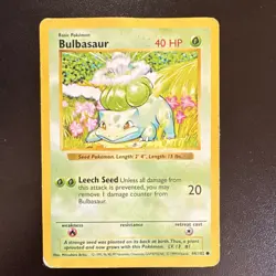 Pokemon Bulbasaur Base Set Shadowless 44/102 1999 WOTC - Image 1