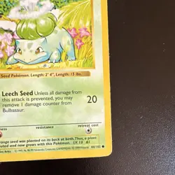 Pokemon Bulbasaur Base Set Shadowless 44/102 1999 WOTC - Image 5