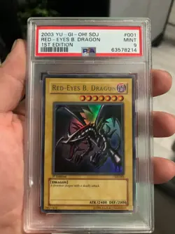 YuGiOh SDJ-001 - Red-Eyes B. Dragon - MINT - 1st Edition - PSA 9 - Ultra Rare! - Image 2