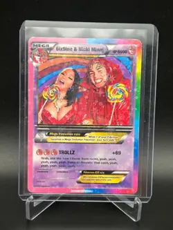 Exclusive Custom Made Nicki Minaj & 6ix9ine Pokemon Card - Image 1