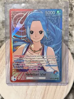 One Piece CCG Nefeltari Vivi Leader AA alt art EB03-001 Card English NM - Image 1