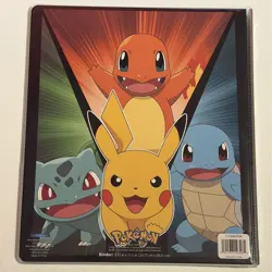 Pokemon 3 Ring Notebook Binder Pikachu With Starters Compatible W/ 9card Pages - Image 2
