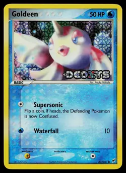 Pokemon Card - Goldeen Deoxys 61/107 Common Reverse Holo Stamped - Image 1