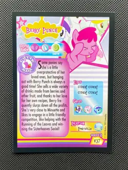 #37 Berry Punch MLP Series 2 Trading Card Enterplay Hasbro 2013 - Image 2