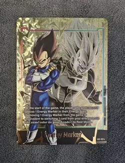 Bandai Dragon Ball Super Card Game Energy Marker Foil Vegeta E01-02 Card Stock - Image 1