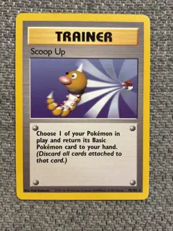Pokemon TCG Base Set Scoop Up Trainer Rare Card 78/102 Unlimited LP - Image 1