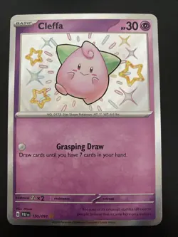 Cleffa 150/091 - Paldean Fates - Pokemon Card - NM - Shiny Holo Rare - Image 1