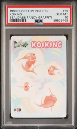 1999 POCKET MONSTERS SEALDASS FANCY GRAFFITI #19 KOIKING PSA 10 - Image 1