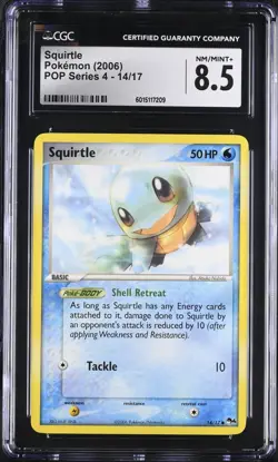 CGC 8.5 NM-MINT 2006 Pokemon POP Series 4 Squirtle #14/17 Graded Pokemon - Image 1
