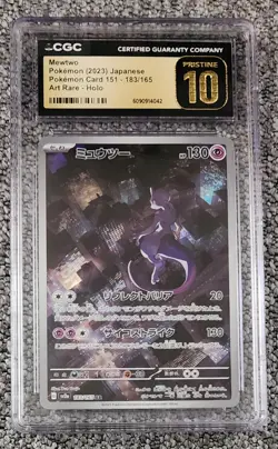 Sv2a Pokemon 151 Mewtwo 183 Holo Japanese CGC Pristine 10 Free Shipping - Image 1
