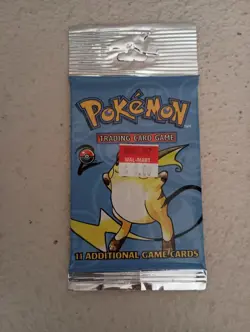 POKEMON BASE SET 2 BOOSTER PACK Raichu FACTORY SEALED LONG CRIMP WOTC 2000 21g - Image 3