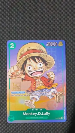 Monkey.D.Luffy P-037 1st Anniversary Tournament Promo Holo One Piece TCG NM - Image 1
