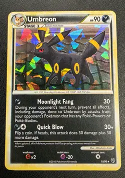 Pokemon TCG Umbreon 10/90 HGSS Undaunted Cracked Ice Holo Card NM - Image 1