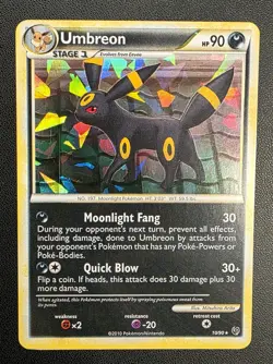 Pokemon TCG Umbreon 10/90 HGSS Undaunted Cracked Ice Holo Card NM - Image 2