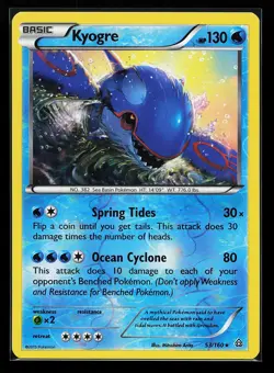 Kyogre 53/160 Reverse Holo Rare XY Primal Clash Pokemon Card - Image 1