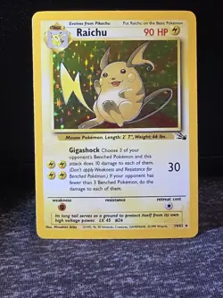 Raichu 14/102 Base Set Unlimited Holo Rare Vintage LP WOTC Pokemon Card - Image 1