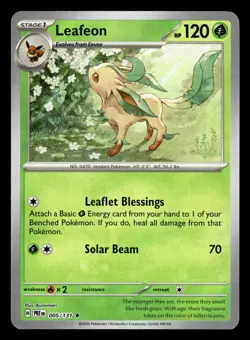 Leafeon 005/131 Masterball Reverse Holo Prismatic Evolution Pokemon Card - Image 1