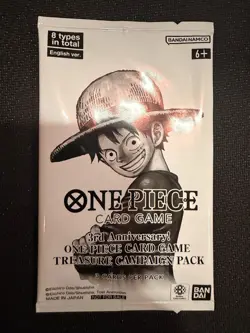 3rd Anniversary One Piece Card Game Treasure Campaign Pack - Sealed English Pack - Image 1