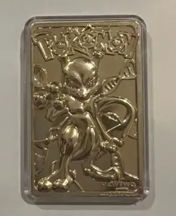 1999 Burger King Limited Edition Pokemon Trading Card 23K Gold Plated Mewtwo - Image 1