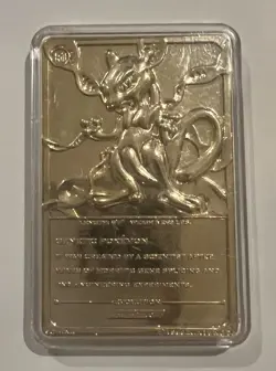 1999 Burger King Limited Edition Pokemon Trading Card 23K Gold Plated Mewtwo - Image 2