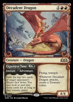 MTG Decadent Dragon Expensive Taste Showcase - Wilds of Eldraine #287 - Image 1