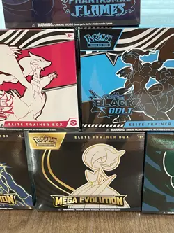 Pokemon ETB Sealed Box Lot Of 6 Mega Evolution,Phantasmal,Twilight, Black Bolt - Image 3
