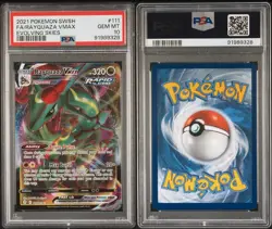 Pokemon TCG Rayquaza VMAX Holo Ultra Rare Card Evolving Skies 111/203 PSA 10 - Image 3