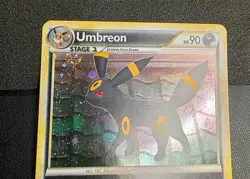 Pokemon Umbreon Holo Rare 10/90 Undaunted LP Condition With Swirl Top Left - Image 2