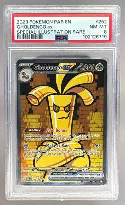 102126719 Gholdengo ex 2023 Pokemon Scarlet Violet Paradox Rift #252 PSA 8 - Image 1