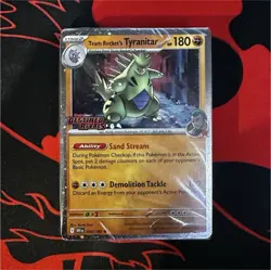 Pokemon Team Rocket's Tyranitar 096/182 Destined Rivals Prerelease Stamped Holo - Image 1
