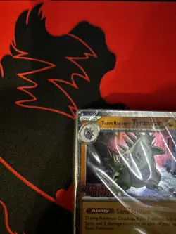 Pokemon Team Rocket's Tyranitar 096/182 Destined Rivals Prerelease Stamped Holo - Image 5