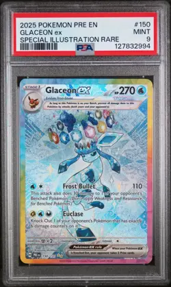 Glaceon ex 150/131 SIR Pokemon 2025 Prismatic Evolutions PSA9 - Image 1