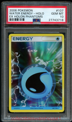 Pokemon Holon Phantoms Water Energy Holo 107 PSA 10 - Image 1